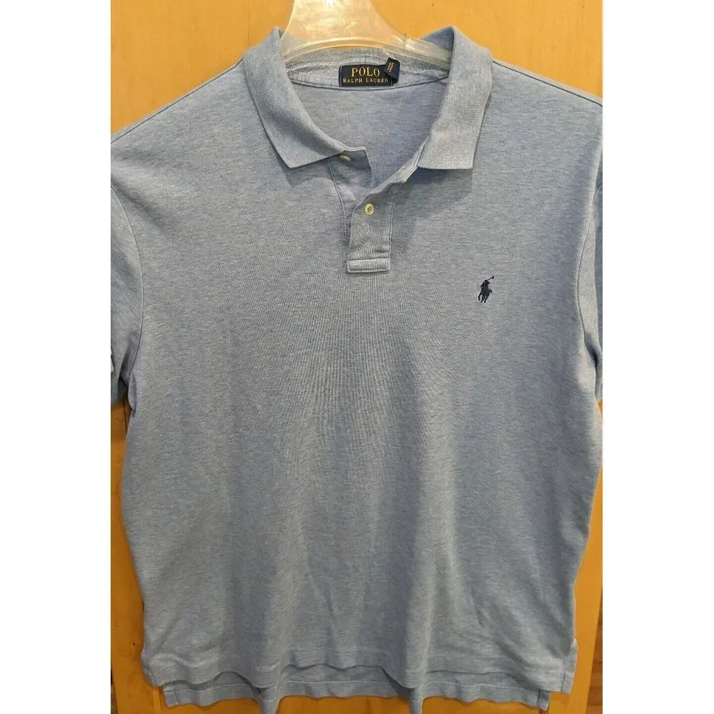 mens ralph lauren polo shirt Gray-blue XL Short‎ sleeve